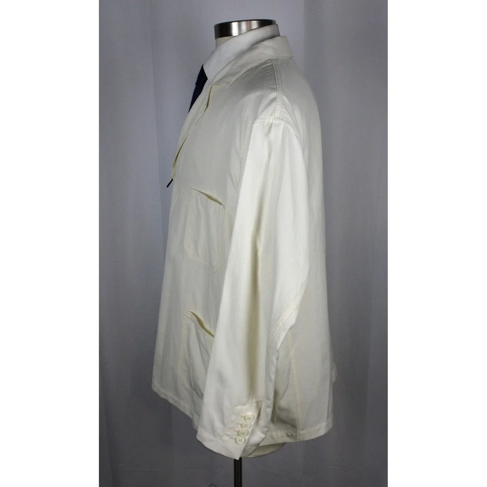 $5400 Giorgio Armani Patch Suit Jacket 50 R Slim Ivory Cotton Utility Blazer